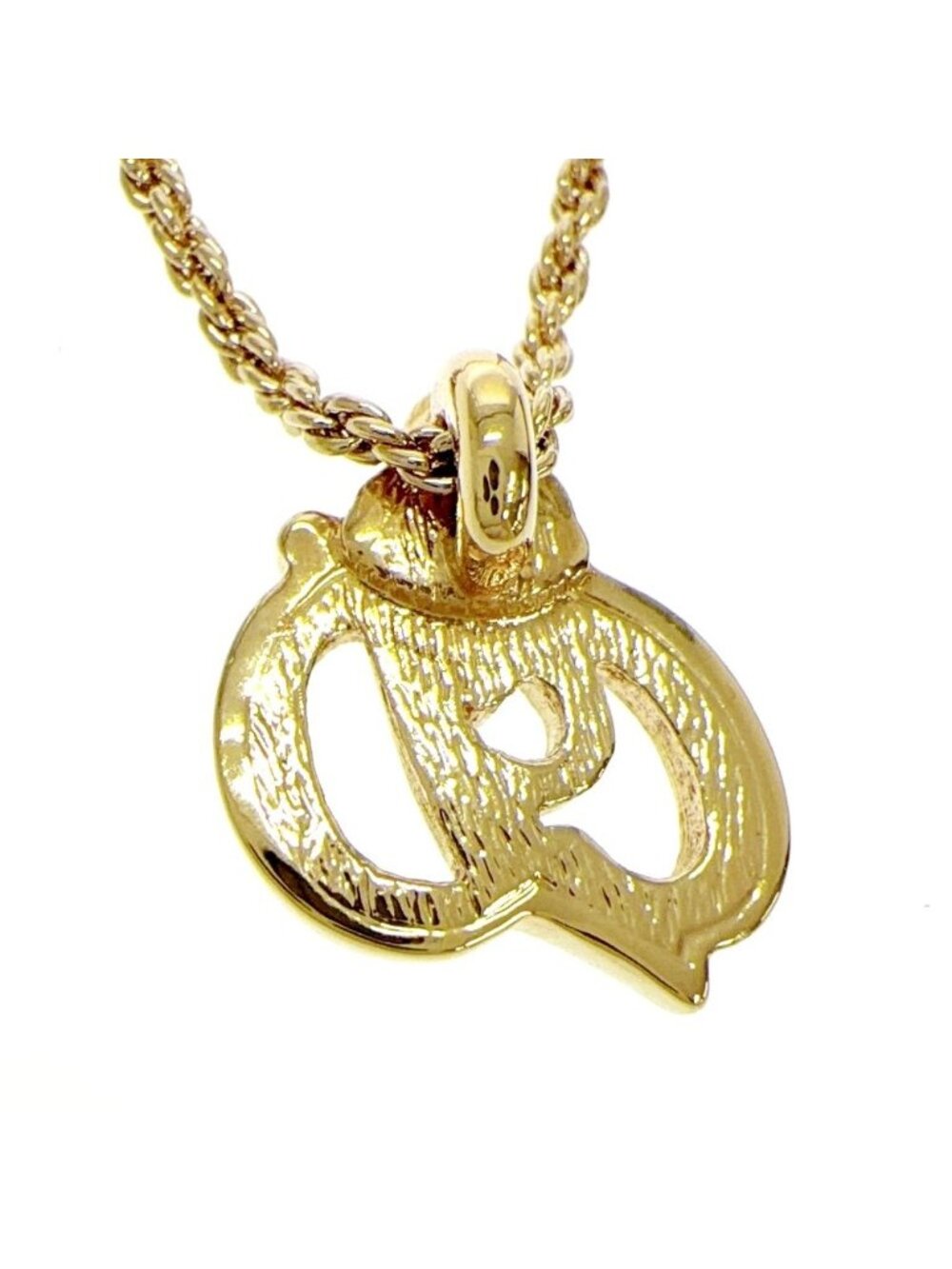 Dior Rhinestone CD Logo Necklace - Picture 3 of 9